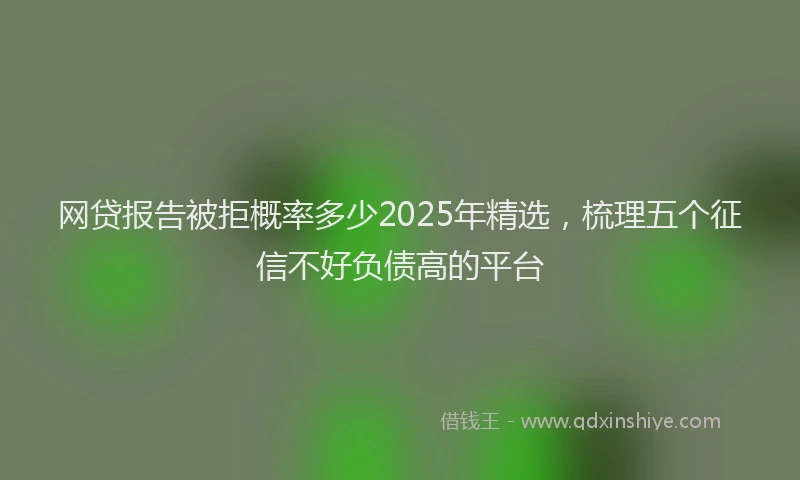 网贷报告被拒概率多少2025年精选，梳理五个征信不好负债高的平台