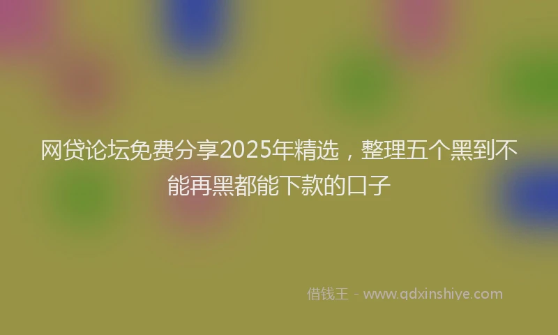 网贷论坛免费分享2025年精选，整理五个黑到不能再黑都能下款的口子