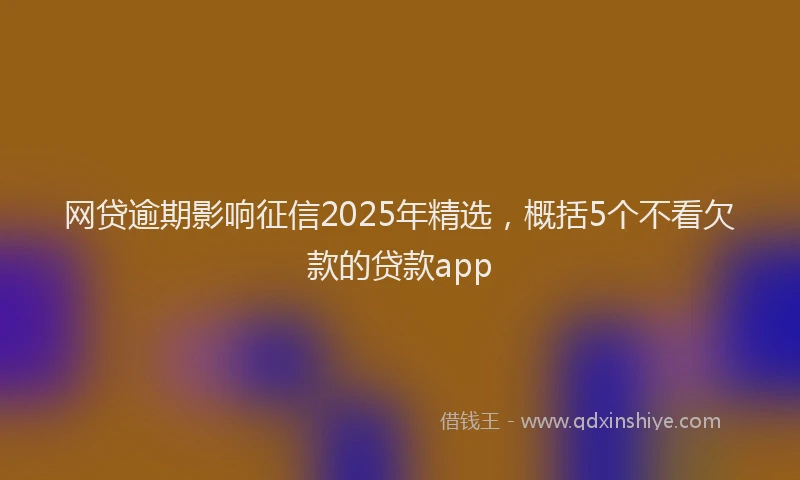 网贷逾期影响征信2025年精选，概括5个不看欠款的贷款app