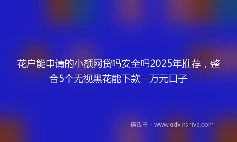 花户能申请的小额网贷吗安全吗2025年推荐，整合5个无视黑花能下款一万元口子