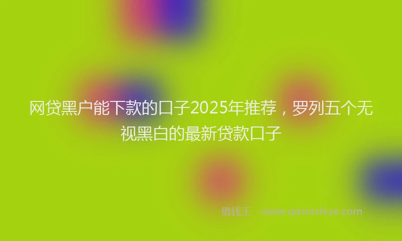 网贷黑户能下款的口子2025年推荐，罗列五个无视黑白的最新贷款口子