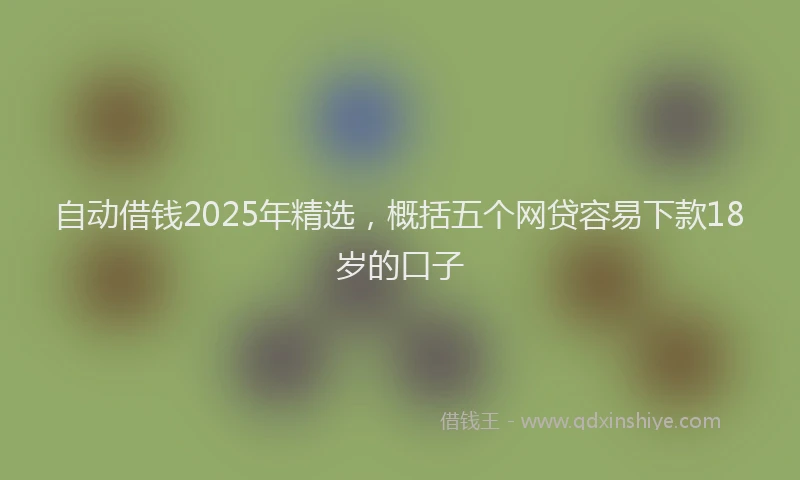 自动借钱2025年精选，概括五个网贷容易下款18岁的口子