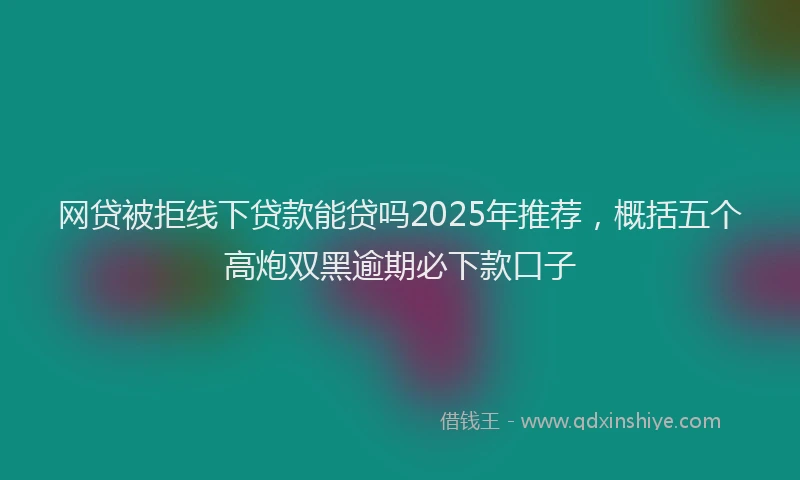 网贷被拒线下贷款能贷吗2025年推荐，概括五个高炮双黑逾期必下款口子