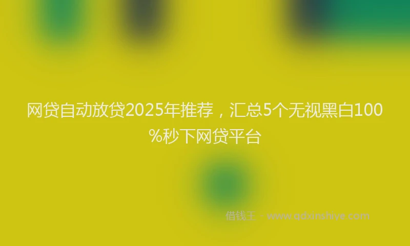 网贷自动放贷2025年推荐，汇总5个无视黑白100%秒下网贷平台