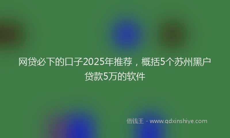网贷必下的口子2025年推荐，概括5个苏州黑户贷款5万的软件