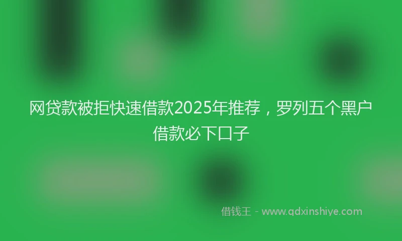 网贷款被拒快速借款2025年推荐，罗列五个黑户借款必下口子