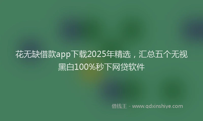 花无缺借款app下载2025年精选，汇总五个无视黑白100%秒下网贷软件