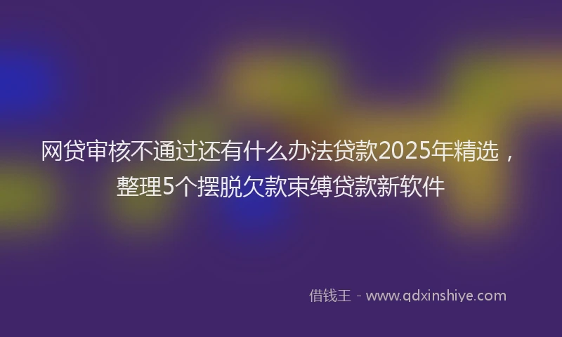 网贷审核不通过还有什么办法贷款2025年精选，整理5个摆脱欠款束缚贷款新软件