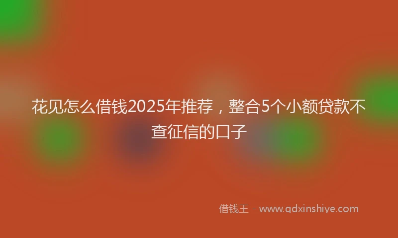 花见怎么借钱2025年推荐，整合5个小额贷款不查征信的口子