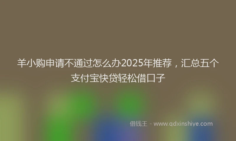 羊小购申请不通过怎么办2025年推荐，汇总五个支付宝快贷轻松借口子