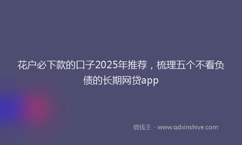 花户必下款的口子2025年推荐，梳理五个不看负债的长期网贷app