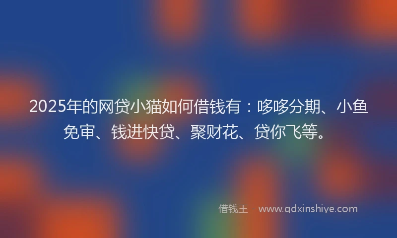 2025年的网贷小猫如何借钱有：哆哆分期、小鱼免审、钱进快贷、聚财花、贷你飞等。