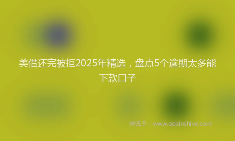 美借还完被拒2025年精选，盘点5个逾期太多能下款口子