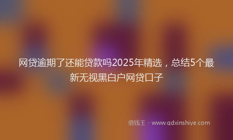 网贷逾期了还能贷款吗2025年精选，总结5个最新无视黑白户网贷口子