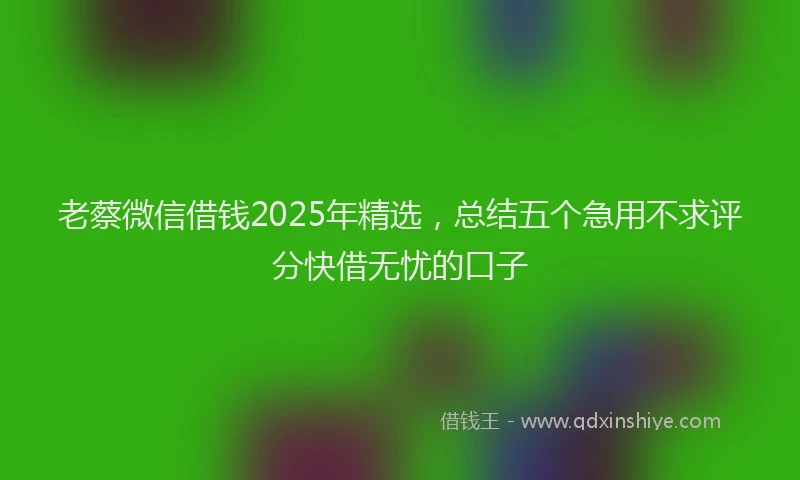 老蔡微信借钱2025年精选，总结五个急用不求评分快借无忧的口子