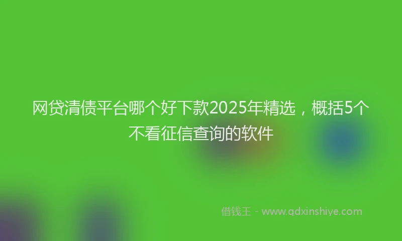 网贷清债平台哪个好下款2025年精选，概括5个不看征信查询的软件