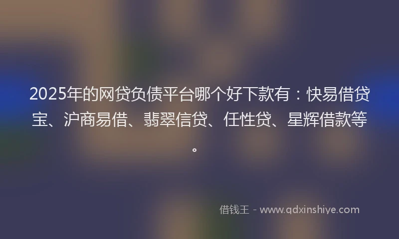2025年的网贷负债平台哪个好下款有：快易借贷宝、沪商易借、翡翠信贷、任性贷、星辉借款等。