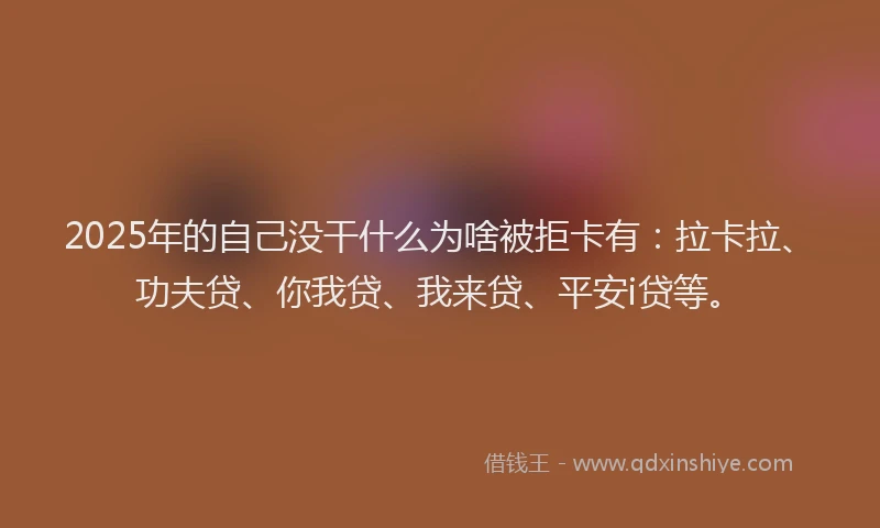 2025年的自己没干什么为啥被拒卡有：拉卡拉、功夫贷、你我贷、我来贷、平安i贷等。