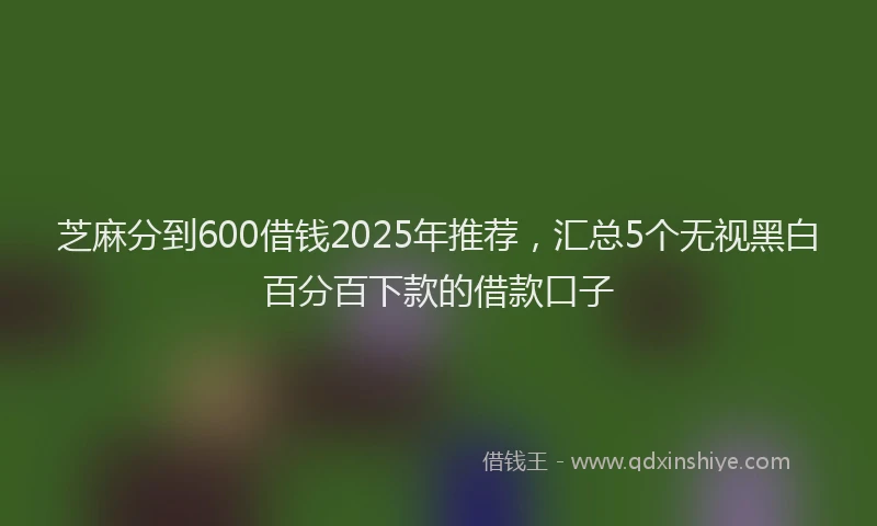 芝麻分到600借钱2025年推荐，汇总5个无视黑白百分百下款的借款口子