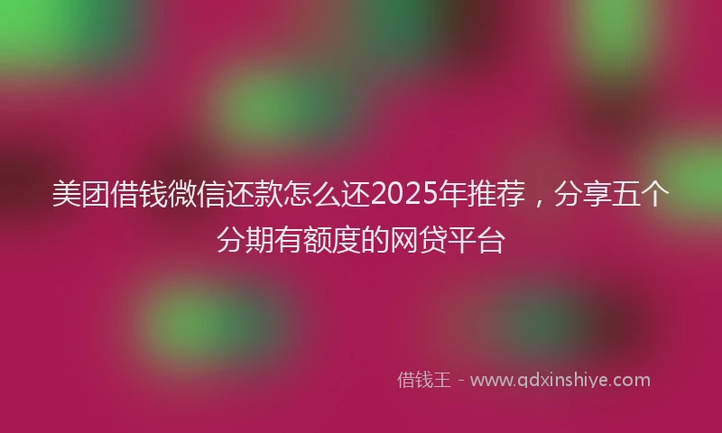 美团借钱微信还款怎么还2025年推荐，分享五个分期有额度的网贷平台