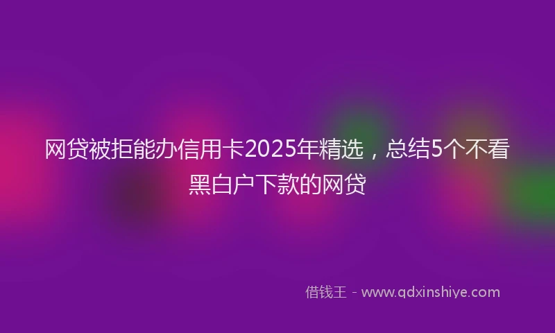 网贷被拒能办信用卡2025年精选，总结5个不看黑白户下款的网贷