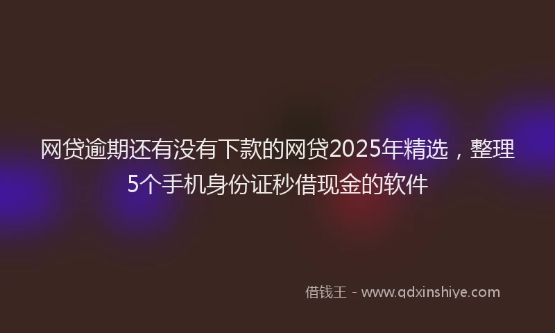 网贷逾期还有没有下款的网贷2025年精选，整理5个手机身份证秒借现金的软件