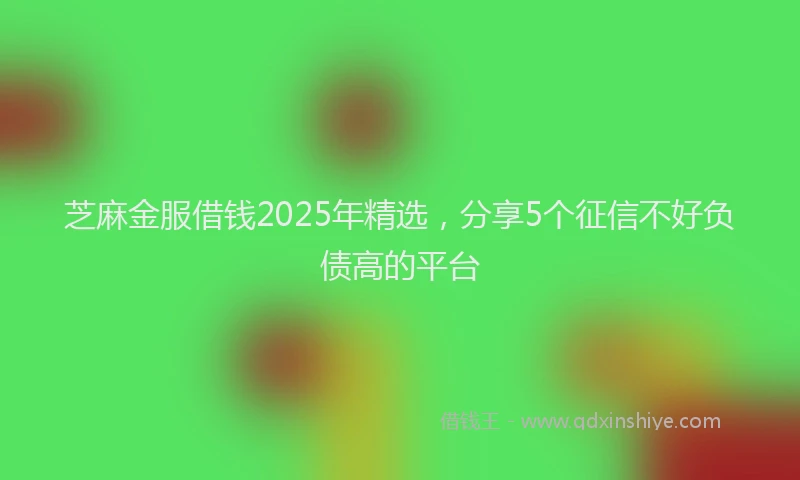 芝麻金服借钱2025年精选，分享5个征信不好负债高的平台