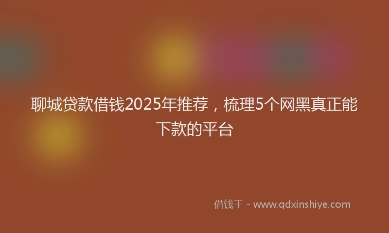 聊城贷款借钱2025年推荐，梳理5个网黑真正能下款的平台