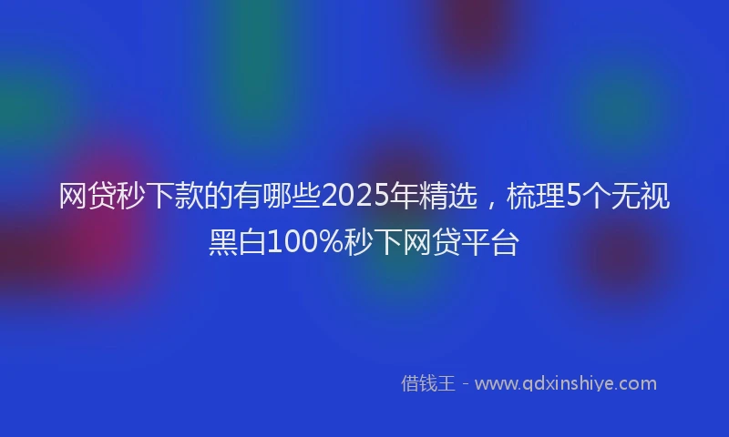 网贷秒下款的有哪些2025年精选，梳理5个无视黑白100%秒下网贷平台