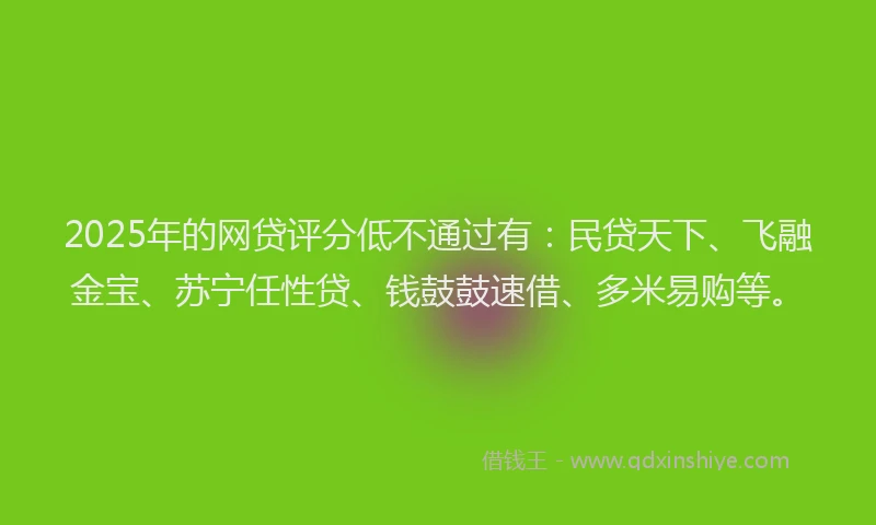 2025年的网贷评分低不通过有：民贷天下、飞融金宝、苏宁任性贷、钱鼓鼓速借、多米易购等。