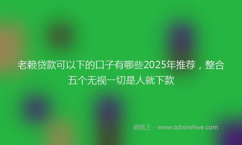 老赖贷款可以下的口子有哪些2025年推荐，整合五个无视一切是人就下款