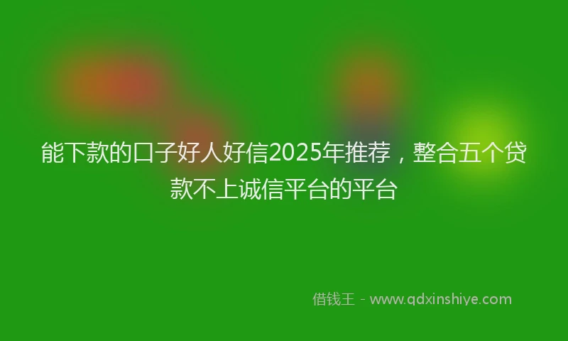 能下款的口子好人好信2025年推荐，整合五个贷款不上诚信平台的平台