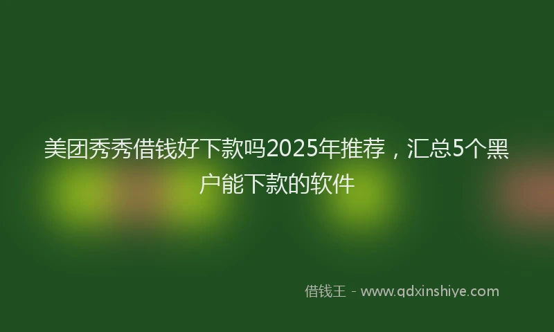 美团秀秀借钱好下款吗2025年推荐，汇总5个黑户能下款的软件