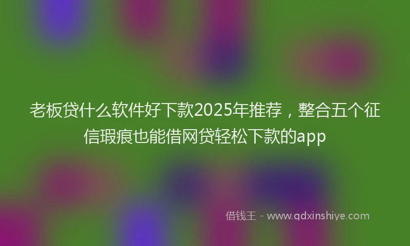 老板贷什么软件好下款2025年推荐，整合五个征信瑕疵也能借网贷轻松下款的app