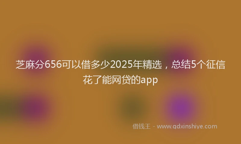 芝麻分656可以借多少2025年精选，总结5个征信花了能网贷的app