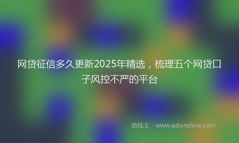 网贷征信多久更新2025年精选，梳理五个网贷口子风控不严的平台