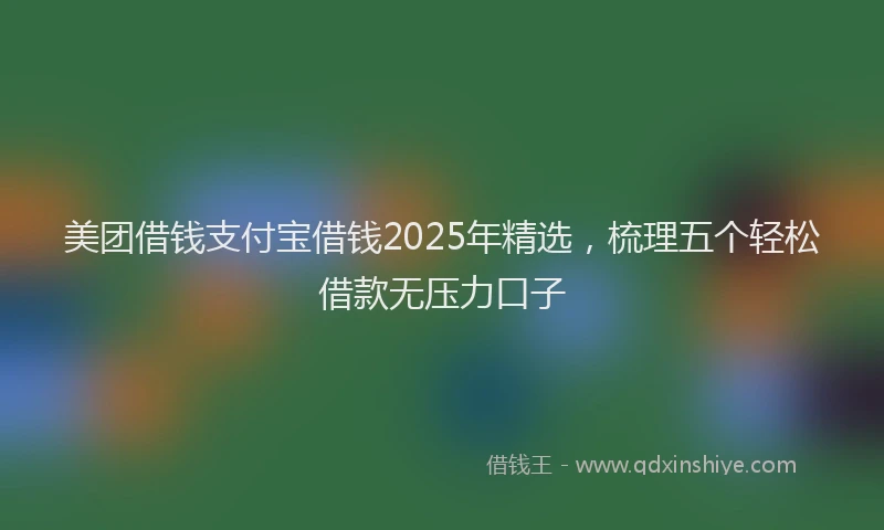 美团借钱支付宝借钱2025年精选，梳理五个轻松借款无压力口子