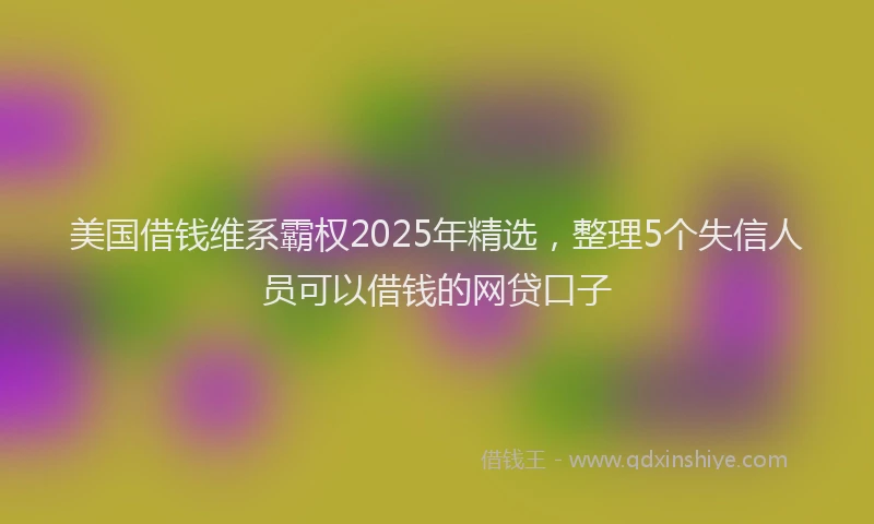 美国借钱维系霸权2025年精选，整理5个失信人员可以借钱的网贷口子