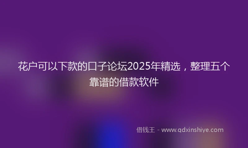 花户可以下款的口子论坛2025年精选，整理五个靠谱的借款软件