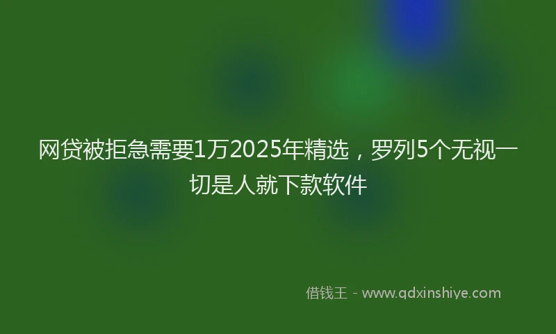 网贷被拒急需要1万2025年精选，罗列5个无视一切是人就下款软件