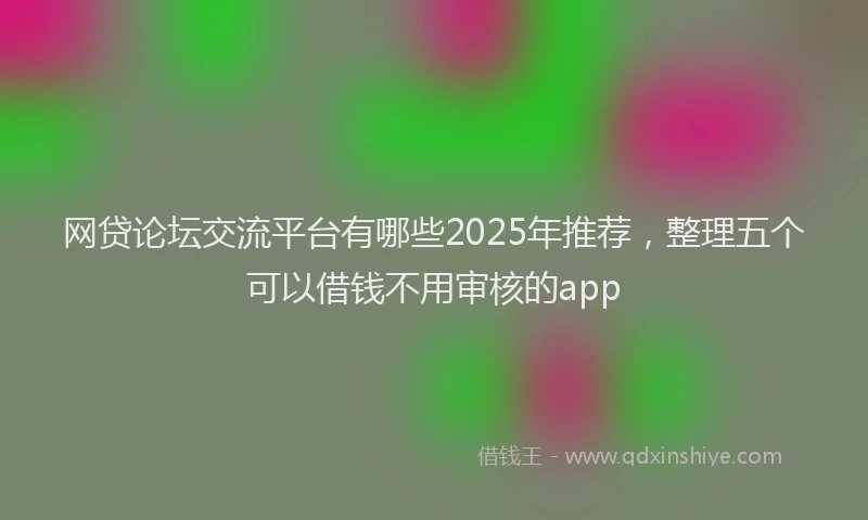 网贷论坛交流平台有哪些2025年推荐，整理五个可以借钱不用审核的app