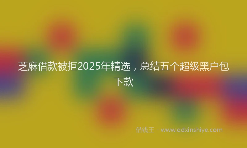 芝麻借款被拒2025年精选，总结五个超级黑户包下款