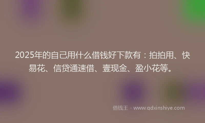 2025年的自己用什么借钱好下款有：拍拍用、快易花、信贷通速借、壹现金、盈小花等。