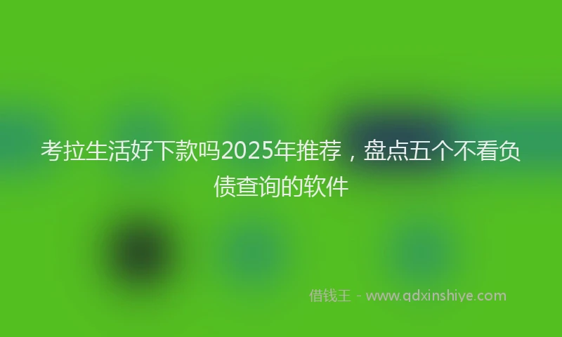 考拉生活好下款吗2025年推荐，盘点五个不看负债查询的软件