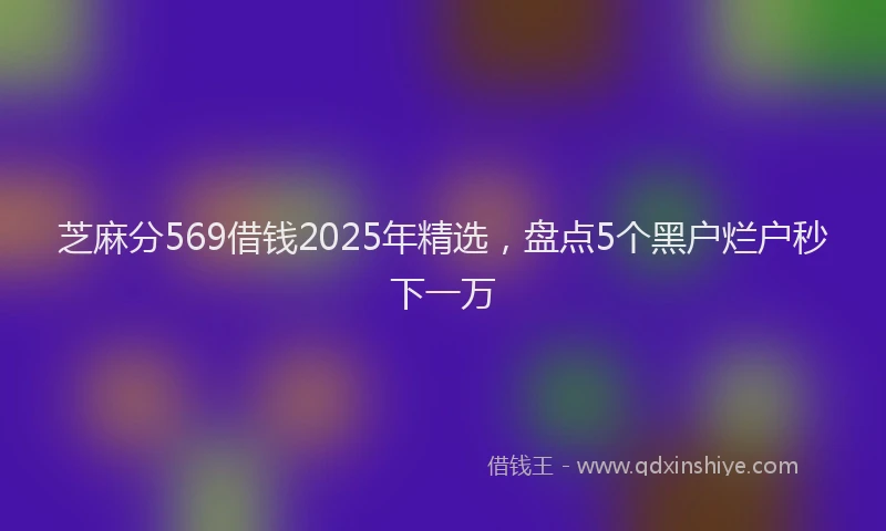 芝麻分569借钱2025年精选，盘点5个黑户烂户秒下一万