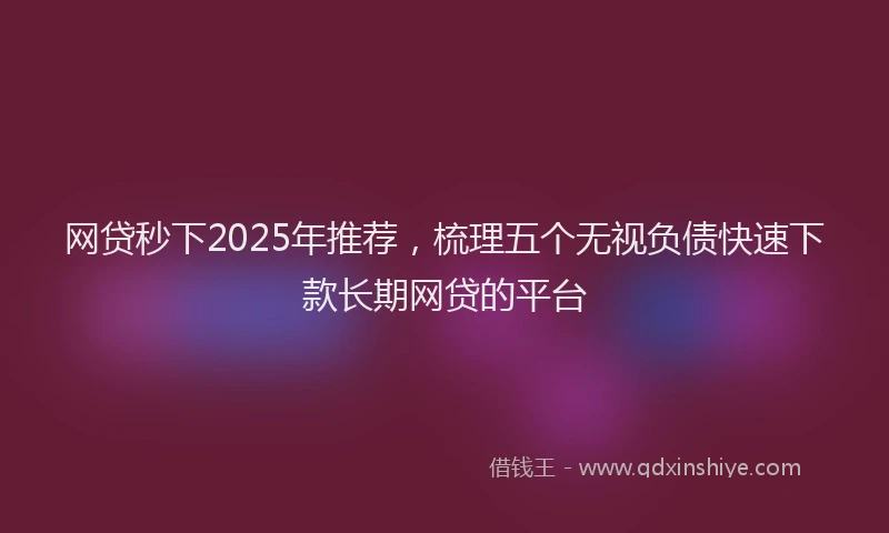 网贷秒下2025年推荐，梳理五个无视负债快速下款长期网贷的平台