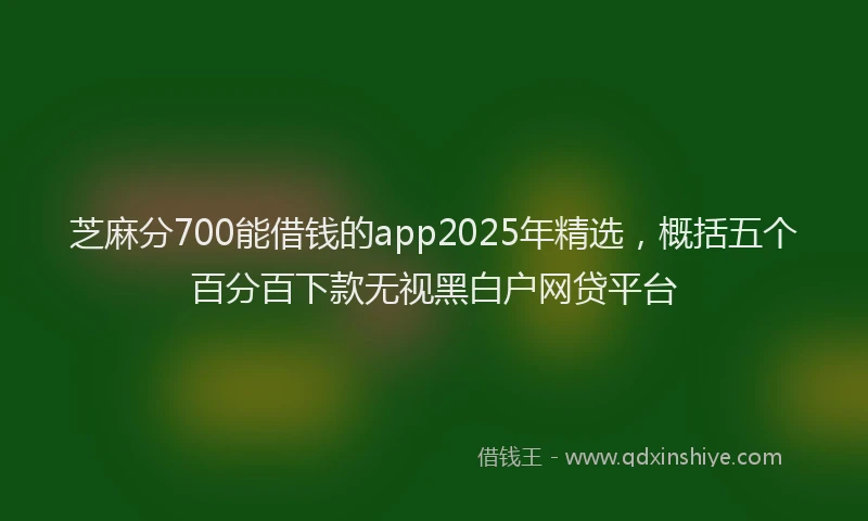 芝麻分700能借钱的app2025年精选，概括五个百分百下款无视黑白户网贷平台