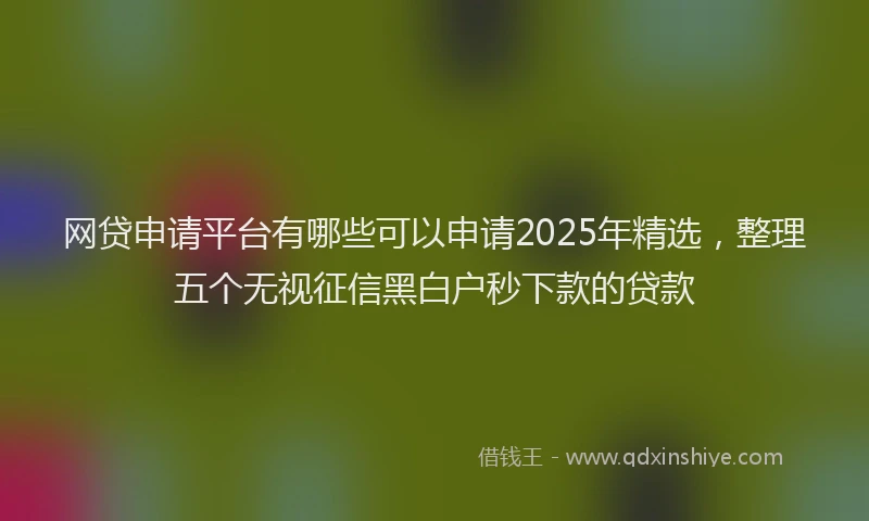 网贷申请平台有哪些可以申请2025年精选，整理五个无视征信黑白户秒下款的贷款