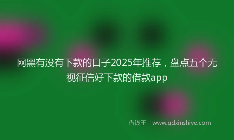 网黑有没有下款的口子2025年推荐，盘点五个无视征信好下款的借款app