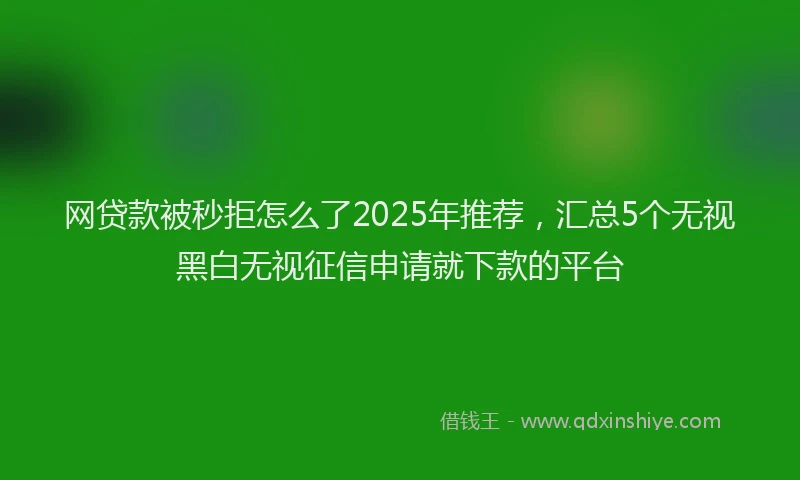 网贷款被秒拒怎么了2025年推荐，汇总5个无视黑白无视征信申请就下款的平台